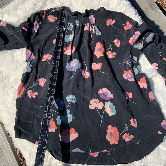 Beautiful Sz 6 Rebecca Taylor quarter Sleeve Floral Silk Blouse - Picture 7 of 12